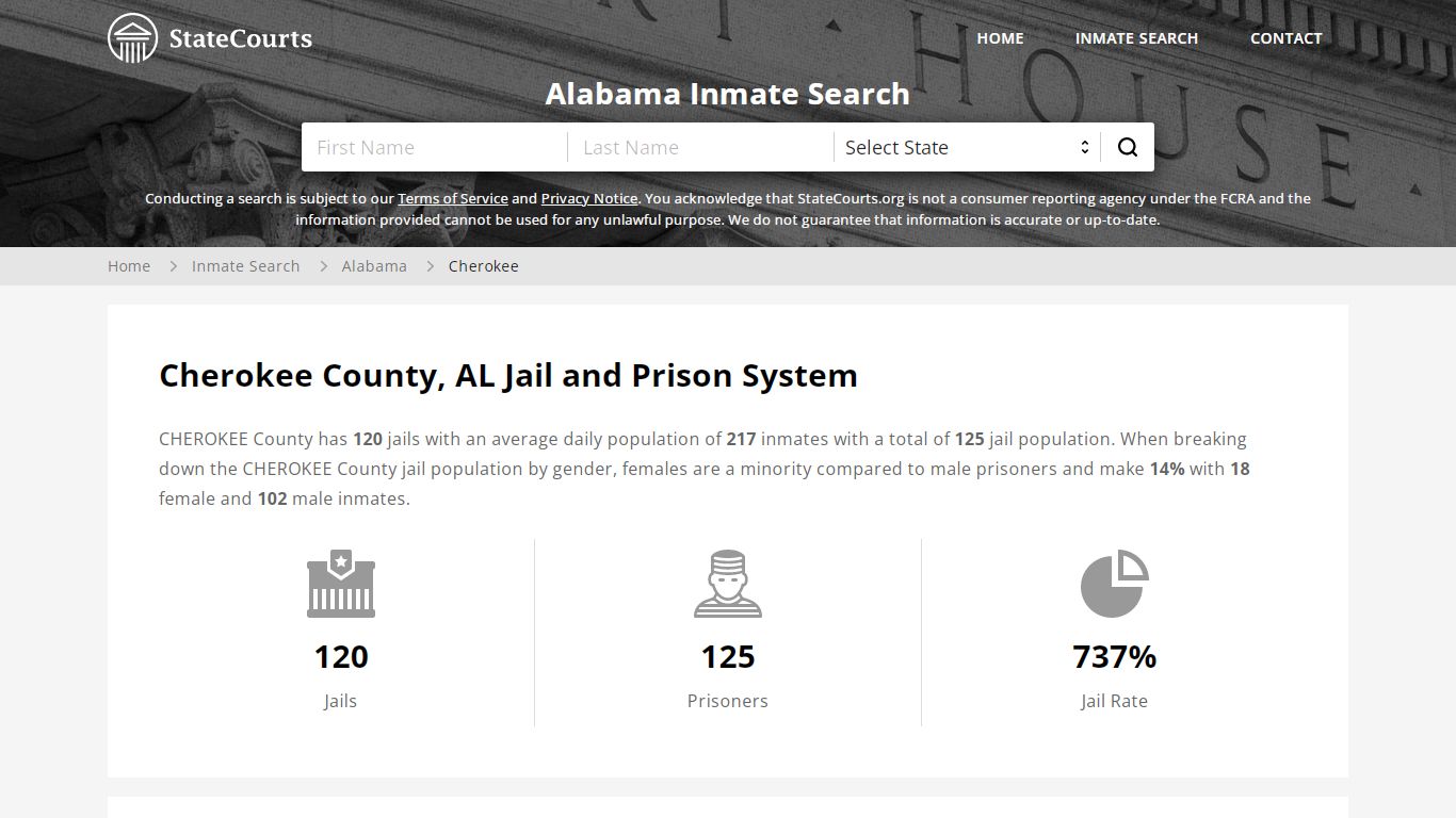 Cherokee County, AL Inmate Search - StateCourts